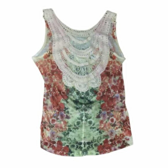 Boho Lace Floral Sleeveless Tank Top Plus Size 18W / 20W - Picture 1 of 14